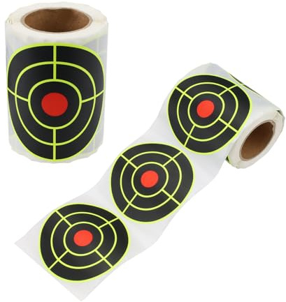 3 Inch Paper Targets for Shooting Range, Self Adhesive Reactive Target Stickers with Yellow Effect, Round Paper Gun Range Accessories for BB Gun Shooting Practice (100 PCS)