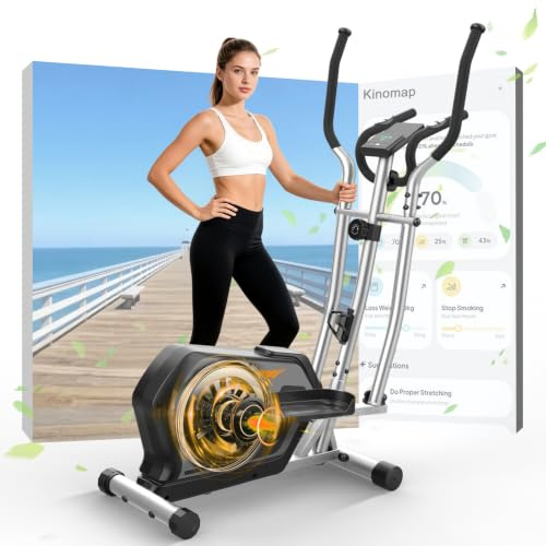 Crosstrainer für Zuhause,3-in-1-Crosstrainer mit 16 stufiger Widerstand,LCD Monitor, Wasserflaschen-und Gerätehalter, 6KG Schwungrad,Belastbar Bis 287LBS,Aerobic-Ellipsentrainer