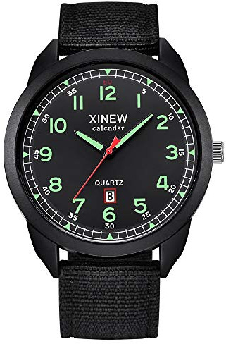 Kvarts datum nylon klockor herr analog klocka kvarts handled herrklocka Szsb012, a, En storlek