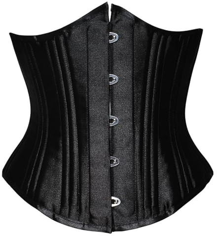 Corsé superior de corsé con varillas de acero suave, corsé deportivo debajo del busto, moldeador de cintura negro con cordones para mujer, talla grande, Negro, XXXXXL