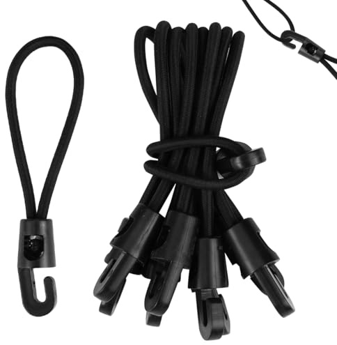 Confezione da 20 Cordini Elastico con Gancio, 10 Cmtenditore in Gomma Corda Elastica con Ganci, Ganci Elastici per Teloni, Tensione, Tendeurs per Telone, Teloni, Uso Esterno, Bagagli, Campeggio