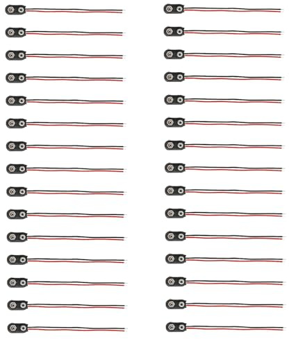 30 conectores de batería de 9 V tipo I, clip de batería de 9 V de alta calidad con extremos de cable, conector de bloque robusto de 9 V para dispositivos electrónicos, proyectos Arduino, tiras LED y