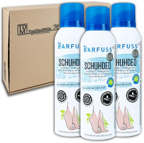 TopDealMile - Pack de almacenamiento para desodorante de zapatos descalzo 3 x 200 ml