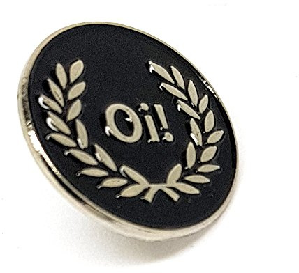 Shopiyal Skinhead SKA Reggae Badge OI! Black Laurel Wreath Punk Broche en métal émail