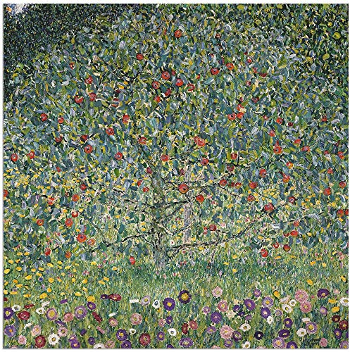 ARTland Wanddeko Wandbild Alu Verbundplatte für Innen & Outdoor Bild 70x70 cm Natur Pflanzen Baum Blumen Apfelbaum 1912 Jugendstil Gustav Klimt T8AV