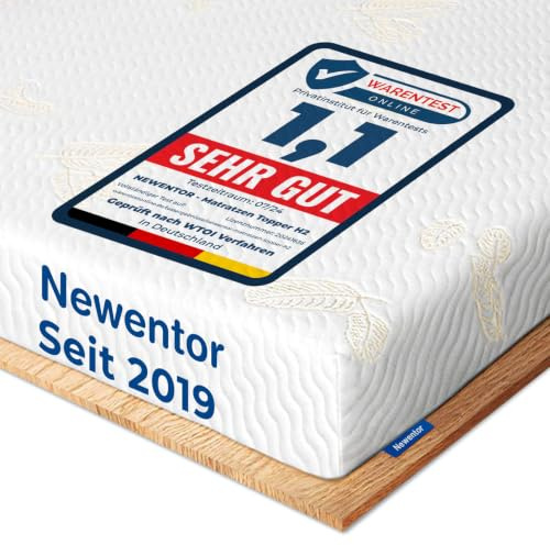 Newentor® Surmatelas 120 x 200 cm H2, design déposé, mousse à froid Ergo