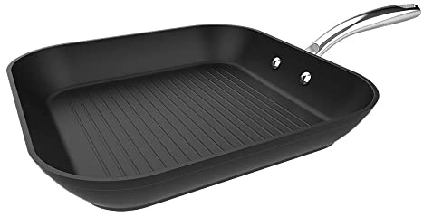 Cecotec Grill Polka Fantasy Grill Silver. Diámetro 28 cm, Aluminio Forjado, Revestimiento Antiadherente Whitford Eterna, Libre PFOA, Mango de Acero Inox, Apto para todo tipo de cocinas