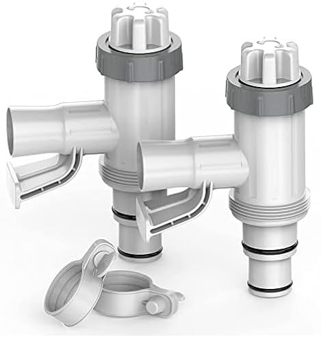 [Patentiert] POOLHACKER Kolbenventil plus mit Poolschlauchadapter und Poolrohrhalter, Pool-Ersatzteile, Zubehör für oberirdische Pools (2 Stück)