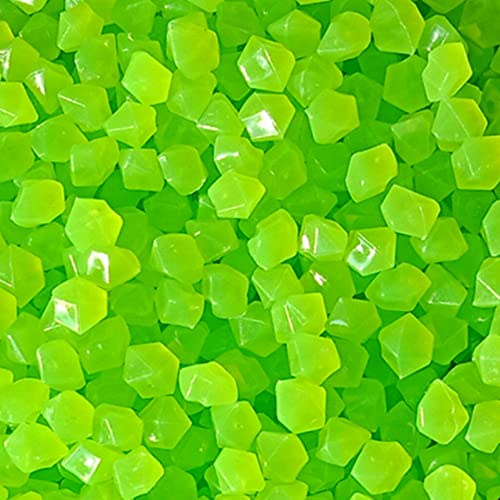 MOCNT 500 Pièces Pierre Lumineuse Galet Lumineux Cailloux Brillants dans Le Noir pavés pour Maison Jardin Passerelle Aquarium Patio Pelouse Décoratives Vert 14x11mm