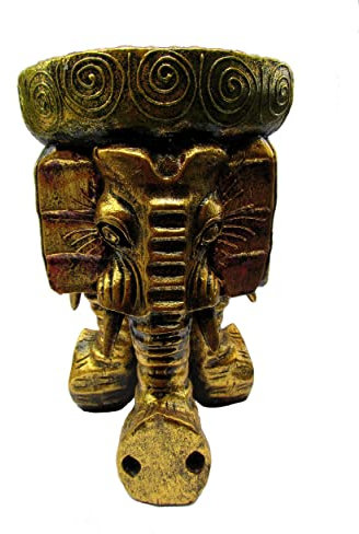 Elefant-Podest Hocker Elefant Blumenpodest gold bunt