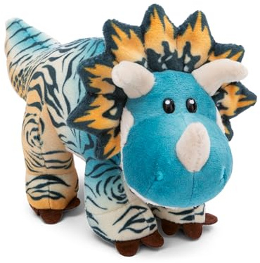 NICI Kuscheltier Dino Cerastupsy 20cm - Flauschiges Dino Kuscheltier zum Kuscheln und Liebhaben, Dino Stofftier aus recycelten Materialien – 49466, Blau