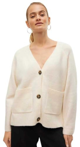 VMBOOM LS V-hals knapp cardigan GA NOOS, Björk/detalj: melerad, S