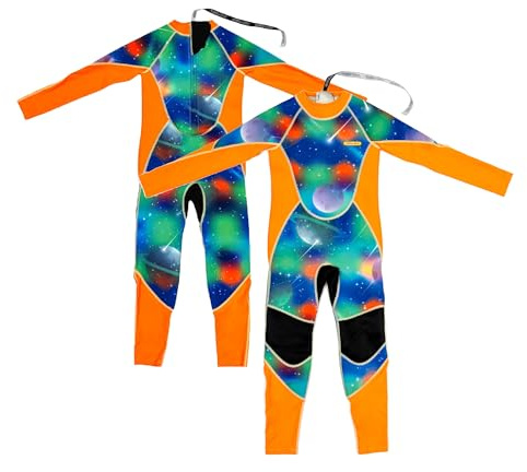 Cheekaaboo Long Sleeve Sunsafe Suit for Kids 4–12 | 2.5mm Neoprene Core Thermal Swimsuit with Stretch Spandex Sleeves | UPF 50+ Sun Protection
