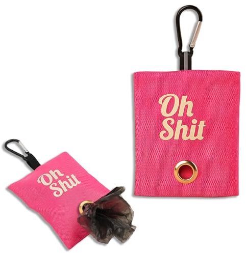 SGERUFZ Distributeur Sac à Crottes Chien Portable, Distributeur Sac à Crotte, Sac Crottes Chien, Sac à Crottes pour Chien(8 x 5cm), (Rose)