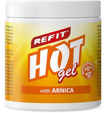 REFIT® Hot Gel Arnika 230 ml – Extra Stark Wärmegel - Intensive Wärmeformel mit Arnika, Kampfer & Rosmarin – Salbe Wirkt Gegen Muskelkater & Gelenke (Für Rücken, Nacken, Füße, Knie)