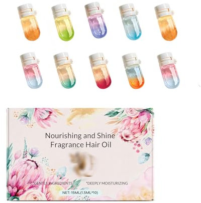 Perfume Oil 2 In 1, Hair Perfume Oil Mini Bottles, Avocado Hair Elixir Perfume for Women'S Dry and Curly Hair Care (10pcs)