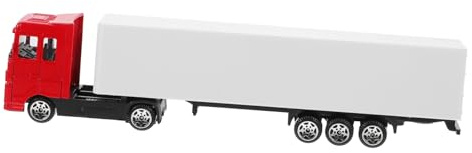 minkissy Red Alloy Mini Container Truck for Safe Burr Design Realistic Model for Cognitive Learning and Sandbox Decoration Sliding Car for Boys