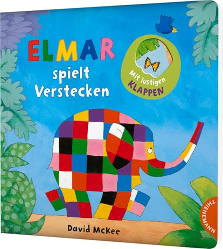 Elmar: Elmar spielt Verstecken: Farbenfrohes Pappbilderbuch – mit Klappen zum Suchen und Verstecken