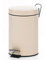 kela papelera cosmética beige 3l, papelera metálica con pedal baño, papelera baño con cubo interior y asa de transporte, MONACO, papelera beige mate
