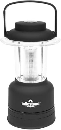Milestone Camping 52560 Ultra Bright 12 LED Lantern/Built-in Compass/Dimmer Functionality/Sailing, Fishing Or Camping Lantern/Battery Operated / 20cm Tall