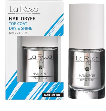 LaRosa NAIL DRYER - Nageltrockner und TOP COAT - Schnelltrocknend, Hochglanz, Feuchtigkeit und Schutz - 10 ml