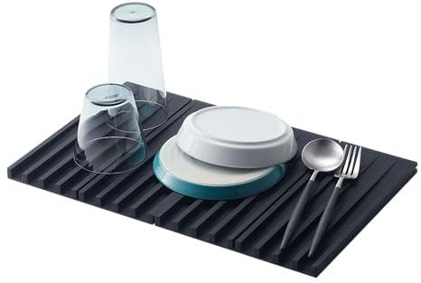 Yamazaki Home Tower Faltbares Abtropfgestell – Abtropfmatte für die Küche | Faltbare Abtropfschale dient auch als Abtropfmatte für die Küche und hitzebeständiger Untersetzer. Hilft