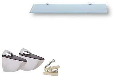 Euro Tische - mensola da parete in vetro di sicurezza monolastra da 6 mm, ideale come ripiano per il bagno, disponibile in diverse misure, colore: bianco