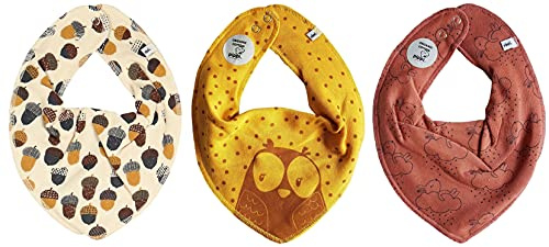 PIPPI Baby-Jungen 3er Pack Lätzchen Dreieckstücher Halstuch, Braun (Adobe 213), (Herstellergröße:One Size)