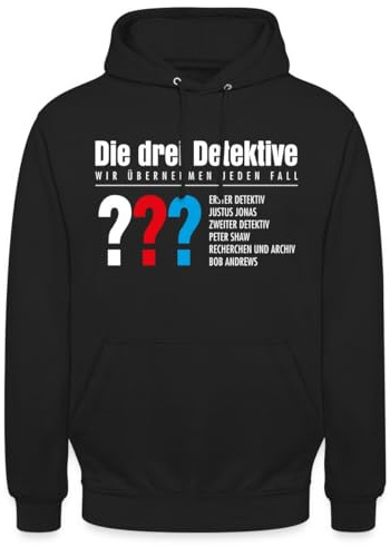Spreadshirt Die DREI Fragezeichen Detektive Visitenkarte Unisex Hoodie