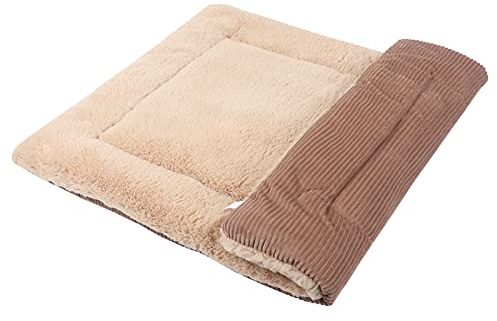 Vejaoo Hundematte Weiche und warme Matte Liegedecke für Hunde und Katzen Sofa für Heimtiere XZ014 (S(60 X 45CM), Wick Khaki)…