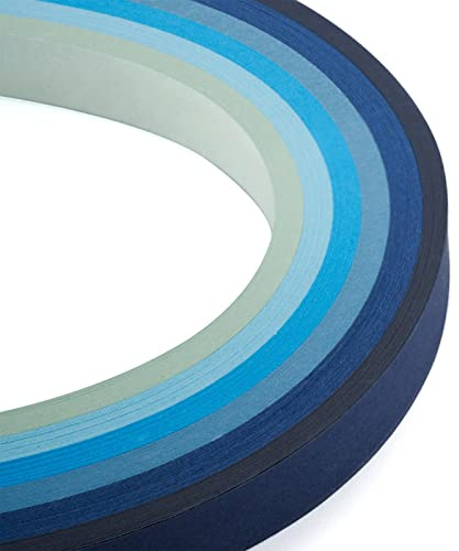 Craftdady - 120 strisce di carta per quilling, 530x10mm, colori in tonalità di blu, per fai da te, artigianato fatto a mano, decorazioni per feste