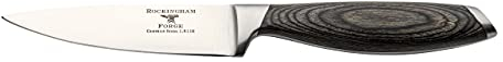 Rockingham Forge 259 Series 4 Inch Paring Knife with German Steel Blade and Teak Effect Ergonomic Handle