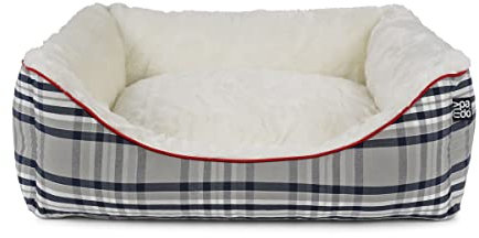 Checker Hundebett mit modernem Karomusteter S Marine
