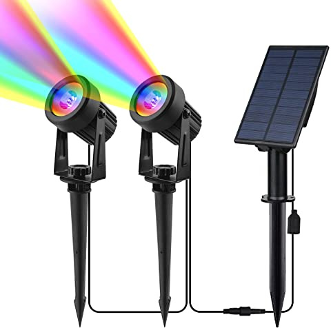 CORESLUX Gartenleuchten Solar RGB Gartenbeleuchtung Außen Farbverändernde IP65 Wasserdicht Gartenleuchte Solarlampen für Außen Garten Yard Rasen Pfad 2 in 1