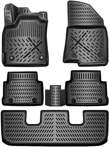 ELMASLINE 3D gummimattor set för SEAT Alhambra 2017–2023 | hög kant | tillbehör | golvmattor