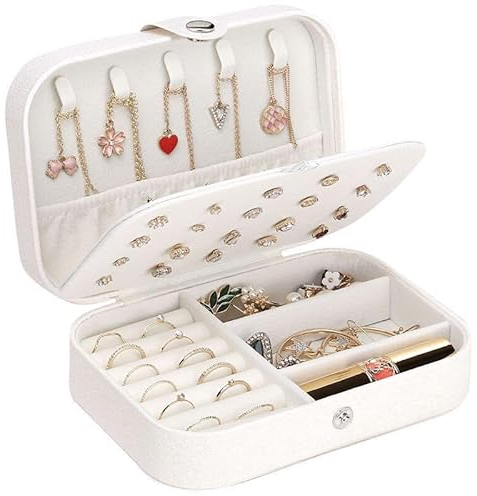ELEUTH Portagioie da Viaggio, Piccoli Porta Gioielli Donna, Idee Regalo, Scatola Organizzatore Portagioielli per Orecchini e Anelli