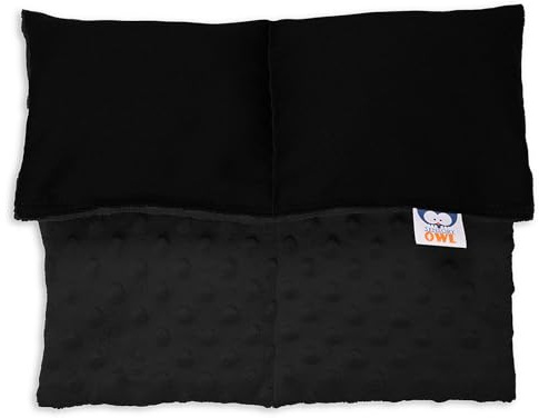 Sensory Owl Coussin Lesté Coussin Pondéré pour Genoux Thérapeutique en Coton Tissu Minky pour Enfants Adultes Réduction du Stress 30 x 40 cm 2 kg Noir