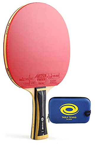 BBAUER Pingpong-Schläger Mit Farblich Passenden Griffen, Tischtennisschläger Mit Holzstreifen Am Rand/11 Stars/Long Handle