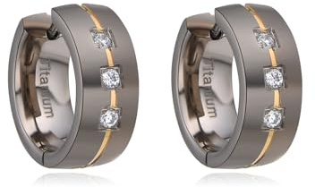 Titan Ohrringe für empfindliche Ohren Titan Creolen für M?nner Frauen hypoallergene (3CZ)