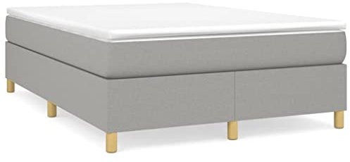 AUVYI Boxspringbett Polsterbett, Bett, Betten, Bettgestell, Schlafzimmer 140x200 cm Hellgrau Bettrahmen Betten Stoff Doppelbett