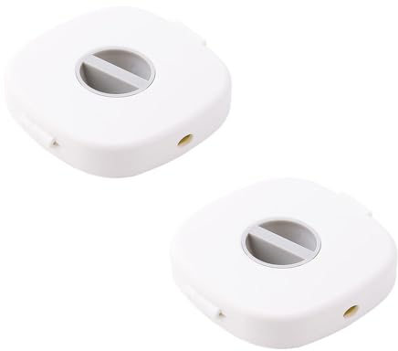 Lot de 2 enrouleurs de câbles extensibles - Boîte de rangement portable pour câble USB - Blanc