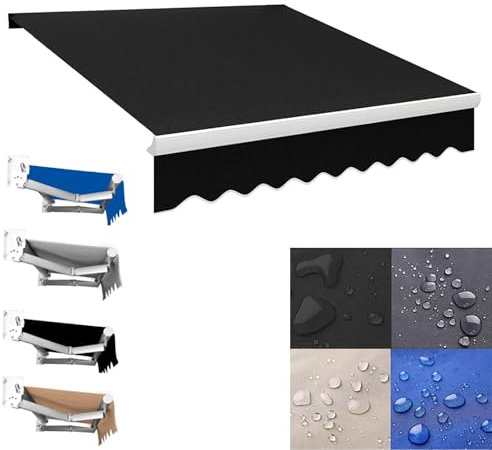 Markise Gelenkarmmarkise Sonnenschutz, Markise 3/4 X 2,5 M, Ohne Rahmen, Wasserabweisend, Markisentuch Markisenbespannung Zeltstoffe Sonnenschutz Ersatzstoffe Markisenstoffen mit Volant(Frankreich,(10