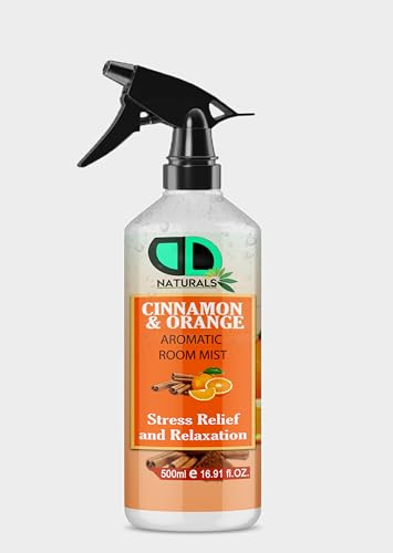 DD Teck Cinnamon & Orange Fabric & Room Spray – Eliminates Bad Odours, Neutralises Smells, Anti-Bacterial – Long-Lasting, Non-Toxic Home, Car & Office Air Freshener, Pillow Mist, 500ml