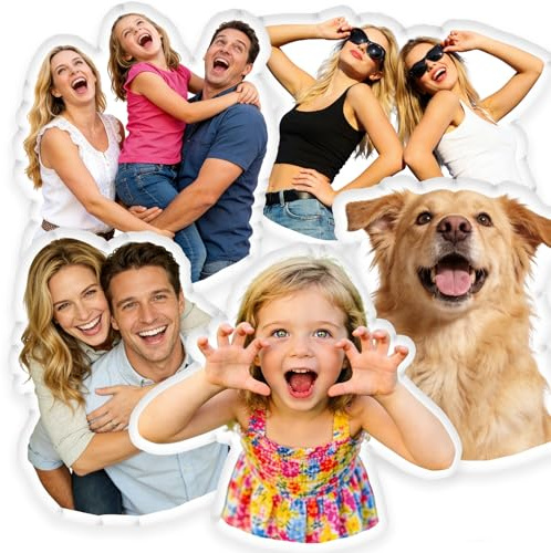 Bemaystar Cojines Personalizados - Almohadillas Personalizadas con Fotos, Almohadas Personalizadas en Forma de Perro y Gato, Regalos Personalizados para Familiares y Amigos (Unilateral, 50 cm)