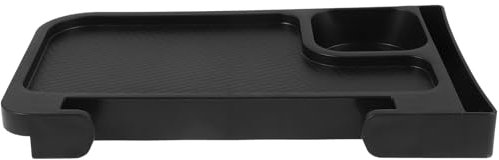 Happyyami Soporte para Silla y Portavasos para Sillón Reclinable Al Aire Libre, Bandeja Multiusos De Plástico Abs Negra, Compatible Tumbonas, Organizador para Bebidas Camping y Playa