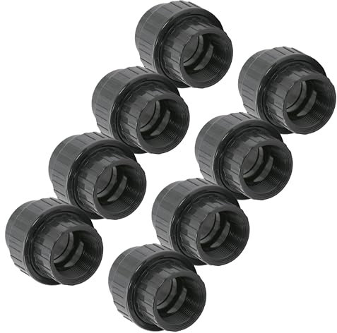 HAF® 8 raccordi in PVC con manicotto adesivo da 63 mm x filettatura interna da 2 | Adattatore in PVC grigio per tubi della piscina e tutte le tubazioni | Qualità: Made in Europe – Quantità: 8 pezzi