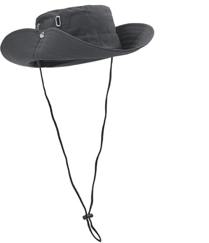 MILAKOO Unisex hinkhatt utomhus fiskarhatt solhatt för män och kvinnor vandringshatt snabbtorkande vattentät vandringshatt med öppningsbart brätte och vindtätt rep, GRÅ, one size