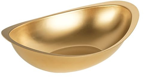 Bol de service à grande ouverture en acier inoxydable for mélanger la salade, résistant aux rayures, facile à nettoyer, durable et résistant à la rouille, bols dorés coréens avec argent exquis 25 cm/3