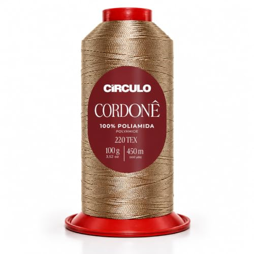 Hilo Cordoné Círculo 100% Poliamida para Crochet y Tejido – 100g 450m – Hilo Brillante Suave y Resistente para Bikinis, Bolsos, Ropa y Manualidades (7031)