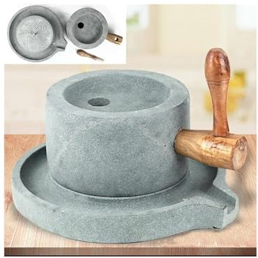 Stone Grain Mill Ancient Coffee Grinder Hand Crank, Deep Grinding Teeth Grain Stone Mill for Kitchen, Dry Wet Food Pulverizer for Berry/Nuts, Easy to Use(22cm x 35cm (8 5/8 x 13 3/4))
